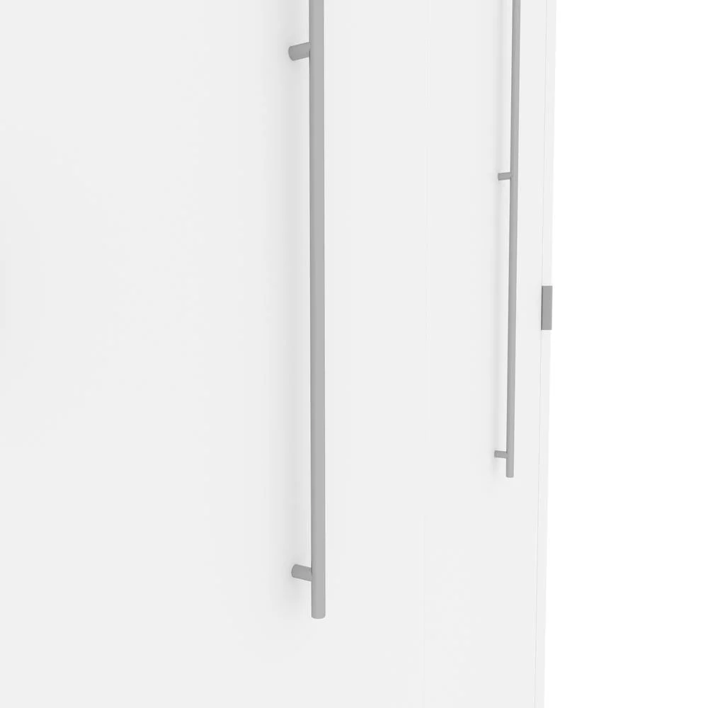 Bestar Orion 61" Full Murphy Bed in White and Walnut Gray