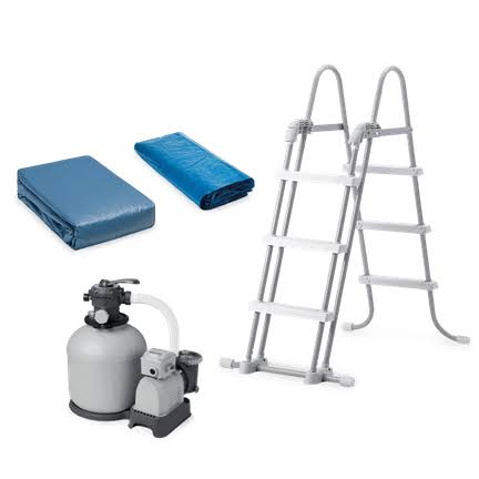 Intex 18& x 52x22 Ultra Frame Above Ground Swimming Pool Set with Sand Filter Pump