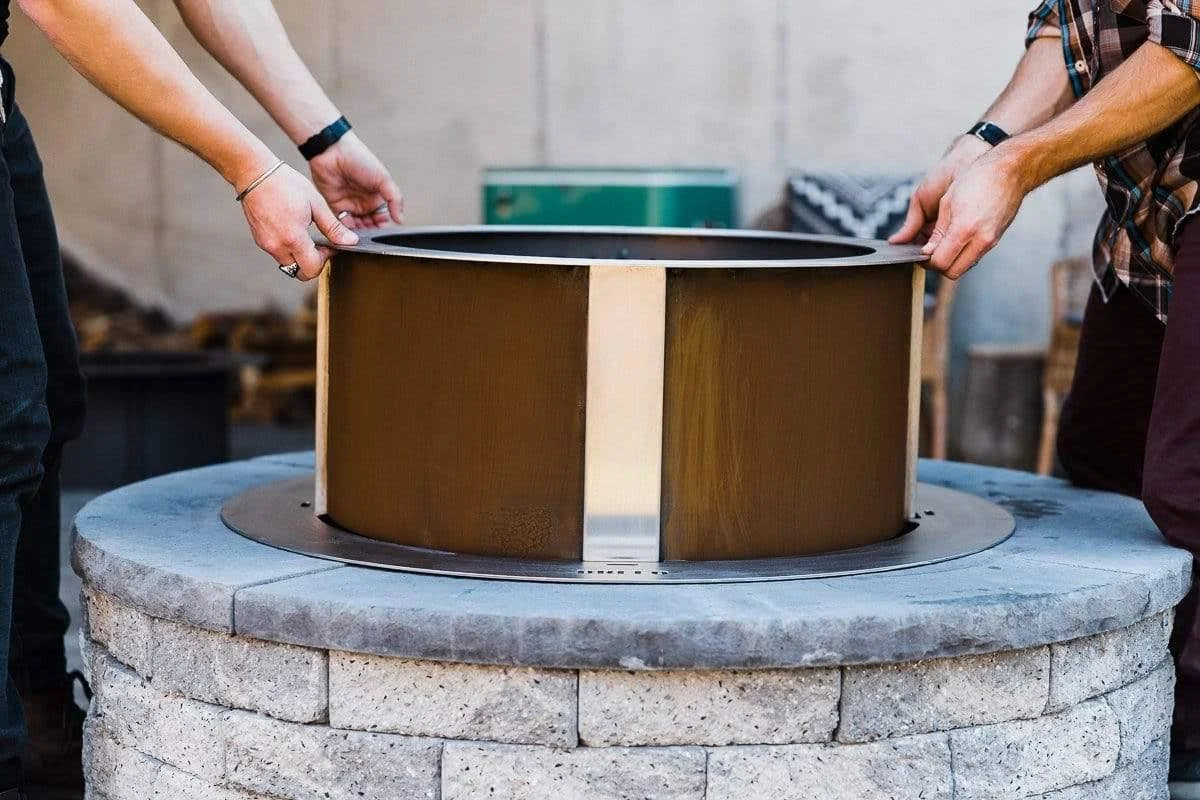 Breeo x Series 24 Smokeless Fire Pit Insert Package | Corten Steel | American Made