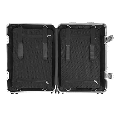 All Aluminum Luggage Suitcase 3 Sizes (20",26",29") TSA Lock Carry On Silver, Gray, Gold, Black with Cover (Silver, Double Set 20",28")