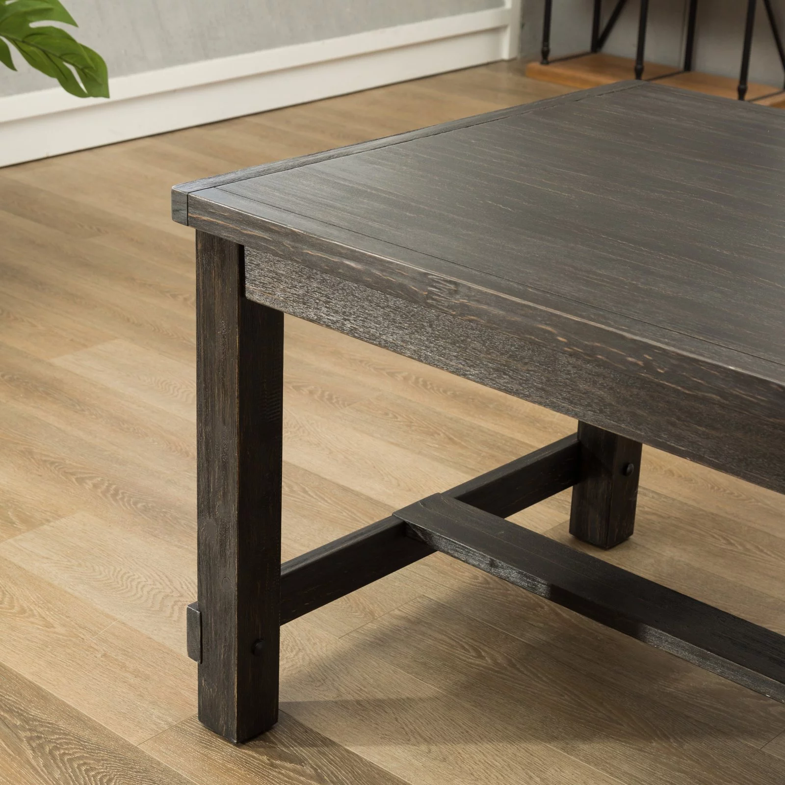 Roundhill Furniture Lotusville 64 in. Rectangular Wooden Dining Table