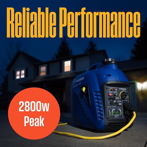 Westinghouse 2550 Peak Watt Super Quiet & Lightweight Portable Inverter Generator, RV Ready 30A Outlet, Gas and Propane Powered, CO Sensor, Parallel Capable, Long Run Time
