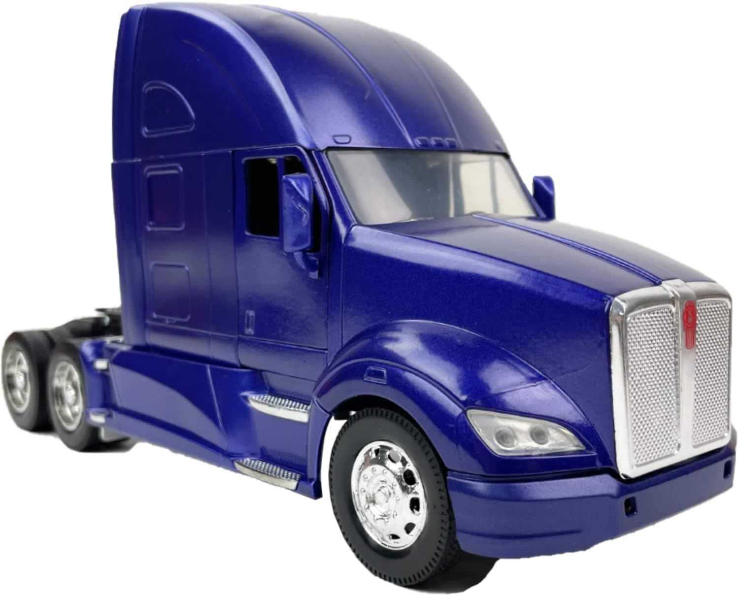 Kenworth T700 Truck Cab Diecast Model, 1:32 Scale Metal Replica Longhauler Toy Semi-Trailer Tractor (Blue)