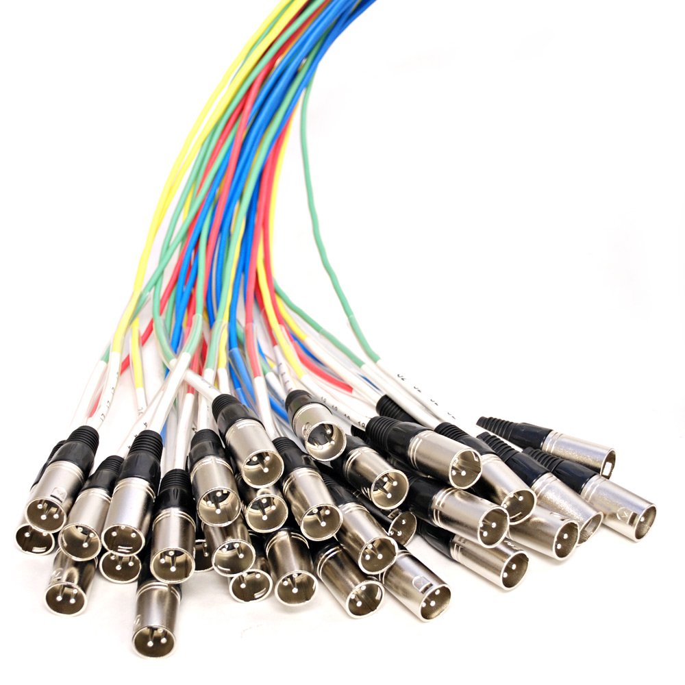 Seismic Audio Rack Mount 32 Channel TRS Combo Splitter Snake Cable-5' and 30' XLR Trunks (SARMSS-32x530)