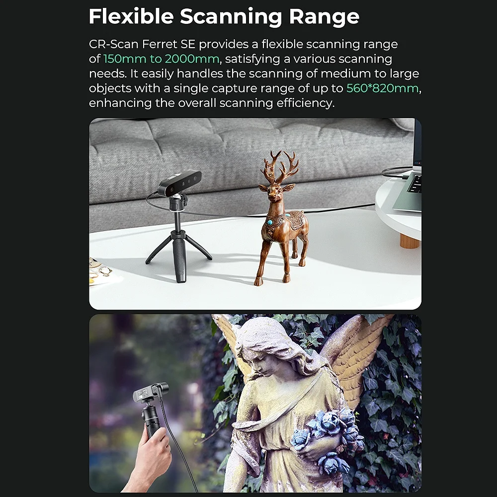 3D Scanner,Asic Chipset 30fps Scan3d Handheld 30fps 0.1mm Dual 3d Scanner Dual Mode Speed 0.1mm Ferret Se Portable Handheld Scanner Portable And 30fps Speed Mode With 30fps
