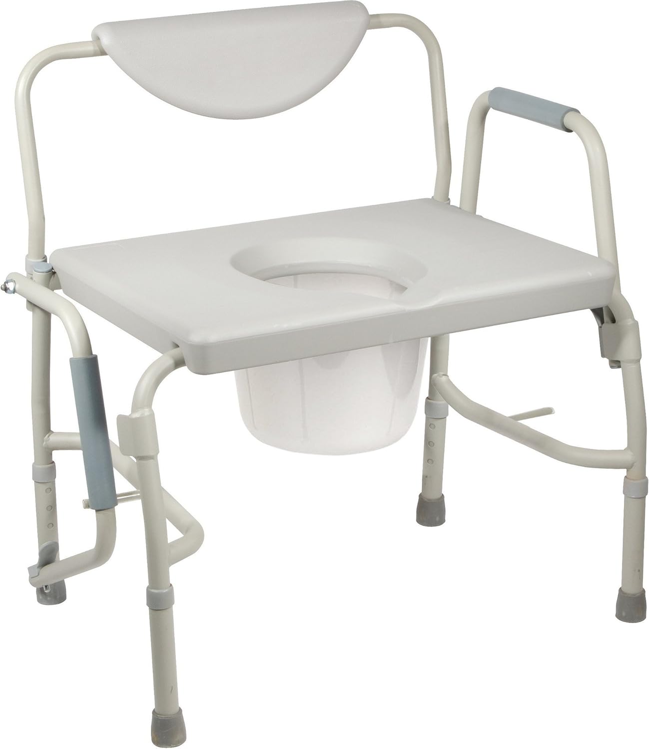 HEALTHLINE Heavy Duty Drop Arm Bariatric Commode | Bedside Commode Toilet Chair with Arms and Bathroom Safety Frame for Elderly, Adults | Adjustable Seat Height, Extra-Wide, 500 lbs