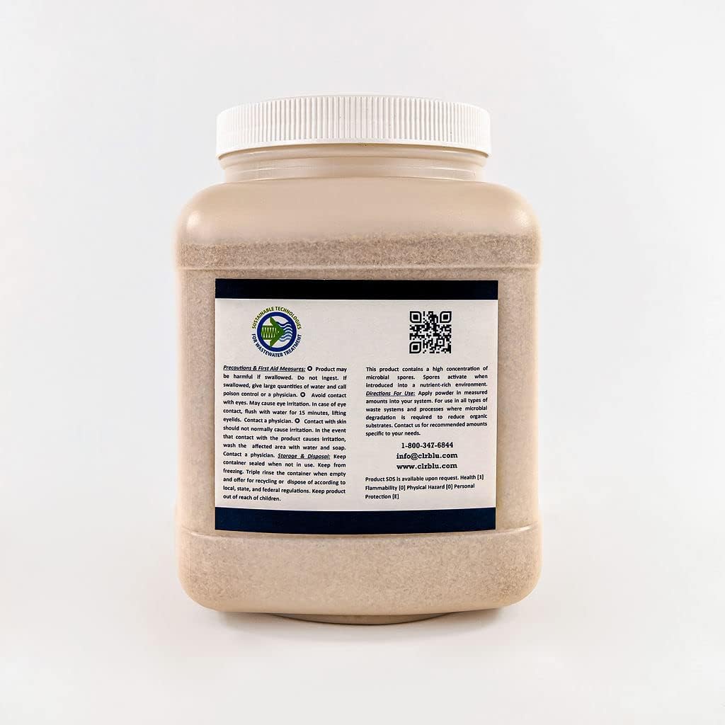 5 Lb Dry Microbes 10 Billion CFU Industrial Strength Bacteria Digesting Waste in Septic Systems, Grease Traps, Treatment Systems, and Ponds