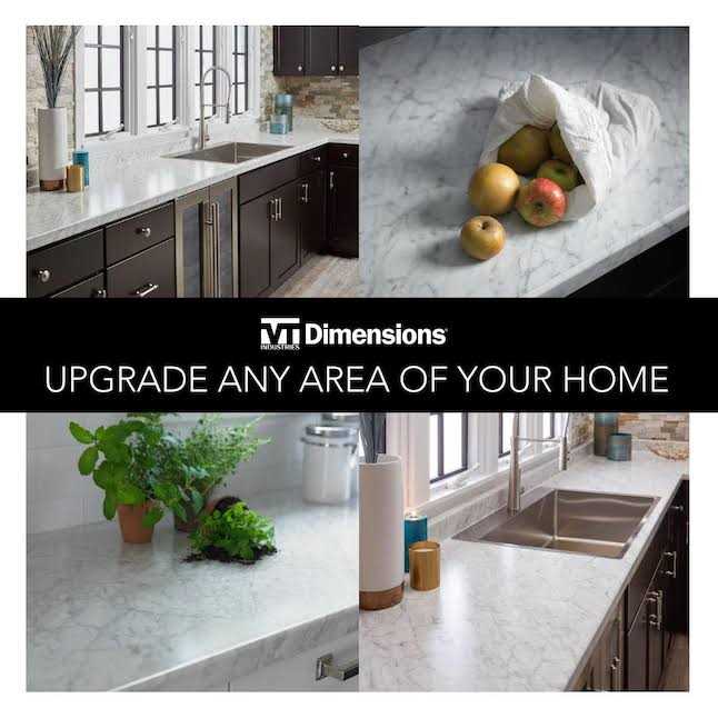 VT Dimensions Formica 25.25-in x 3.75-in Carrara Bianco 6696-43 Straight Laminate Countertop with Integrated Backsplash