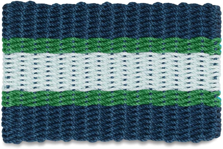 Wicked Good Lobster Rope Doormats, Handwoven Nautical Rope Doormats (18 x 30 x 1.25, Navy, Green, Seafoam)
