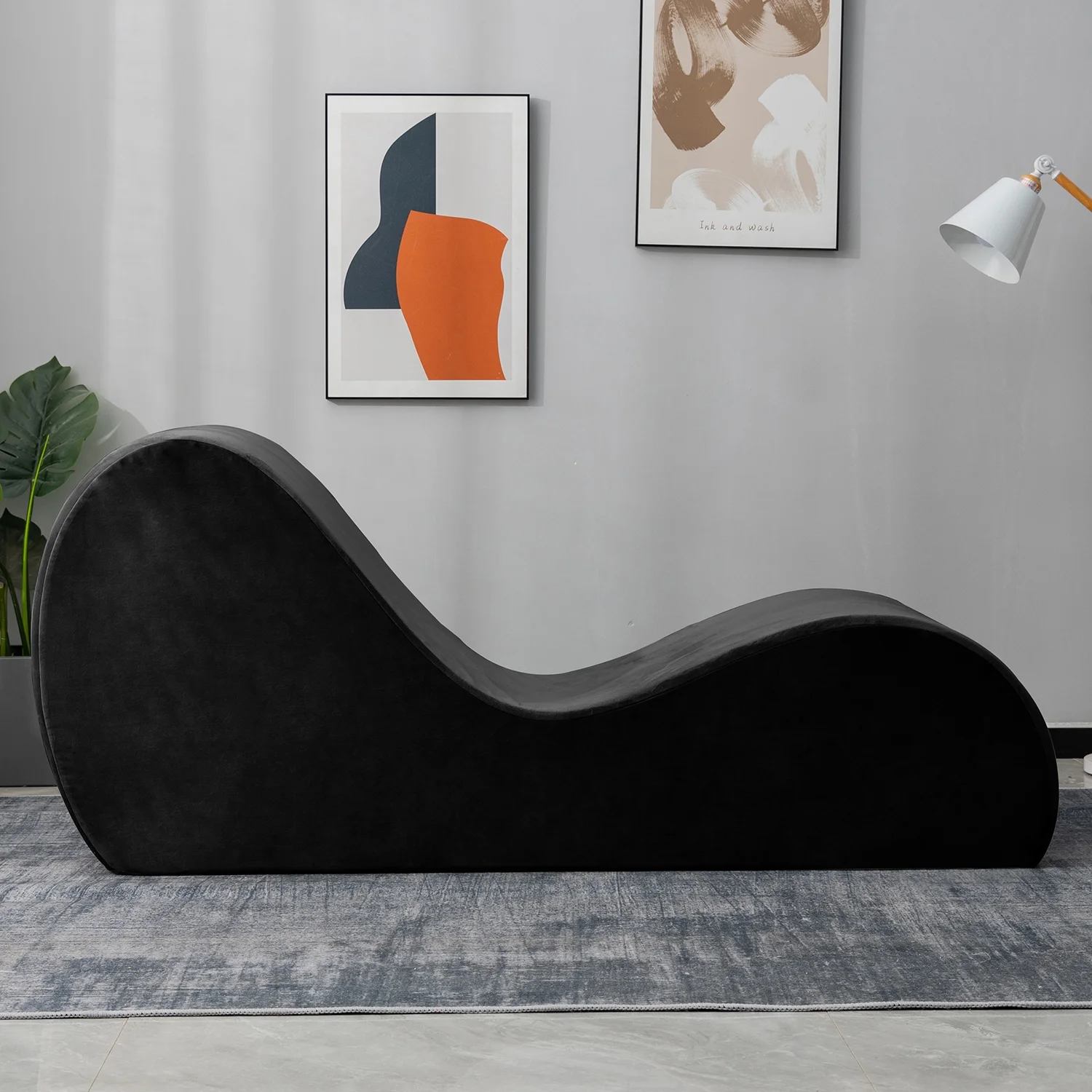 Yoga Lounge Chair，Yoga Couch，Yoga Chaise with Washable Cover,Side  Pockets， Non-Slip Bottom for Bedroom, Living Room,Yoga Chair for Exercise, Relaxation,Stretching，Yoga Chaise lounge for Adults Couple