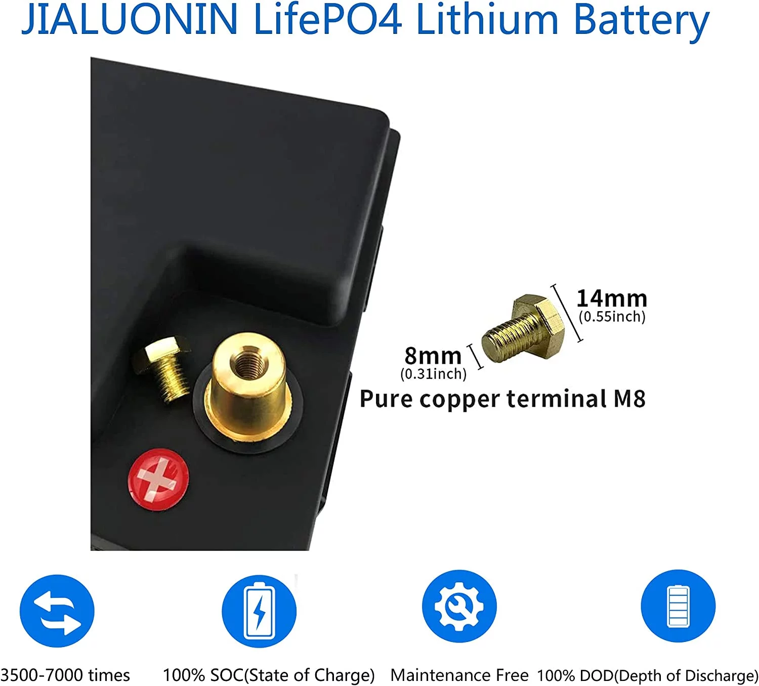 PUPVWMHB LiFePO4 Battery 12V 100Ah Lithium Batteries 5000+ Deep Cycles Iron Phosphate Battery for Golf Cart Solar RV Camper Marine Battery Low Temp Protection, Built-in BMS.Support in Series/Parallel