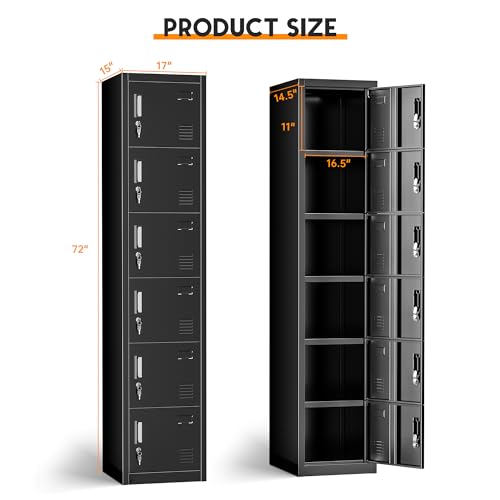INTERGREAT 9 Door Storage Locker for Employee, Metal Locker for Office, Gym, Shool,Lockable Black Steel Locker with Lock and Card Slot for Home,Garage