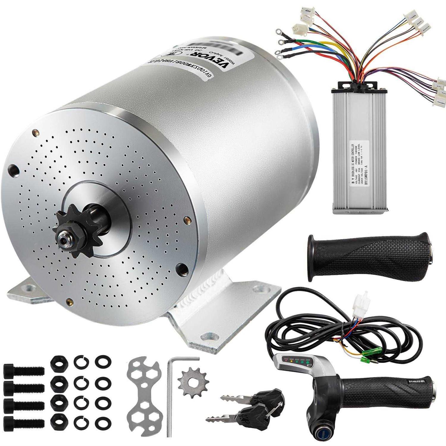 VEVOR 2000W 48V Dc Brushless Motor w/Mounting Bracket &amp;Controller &amp;Key for E-Scooter - Shop Hardware Tools Online Store