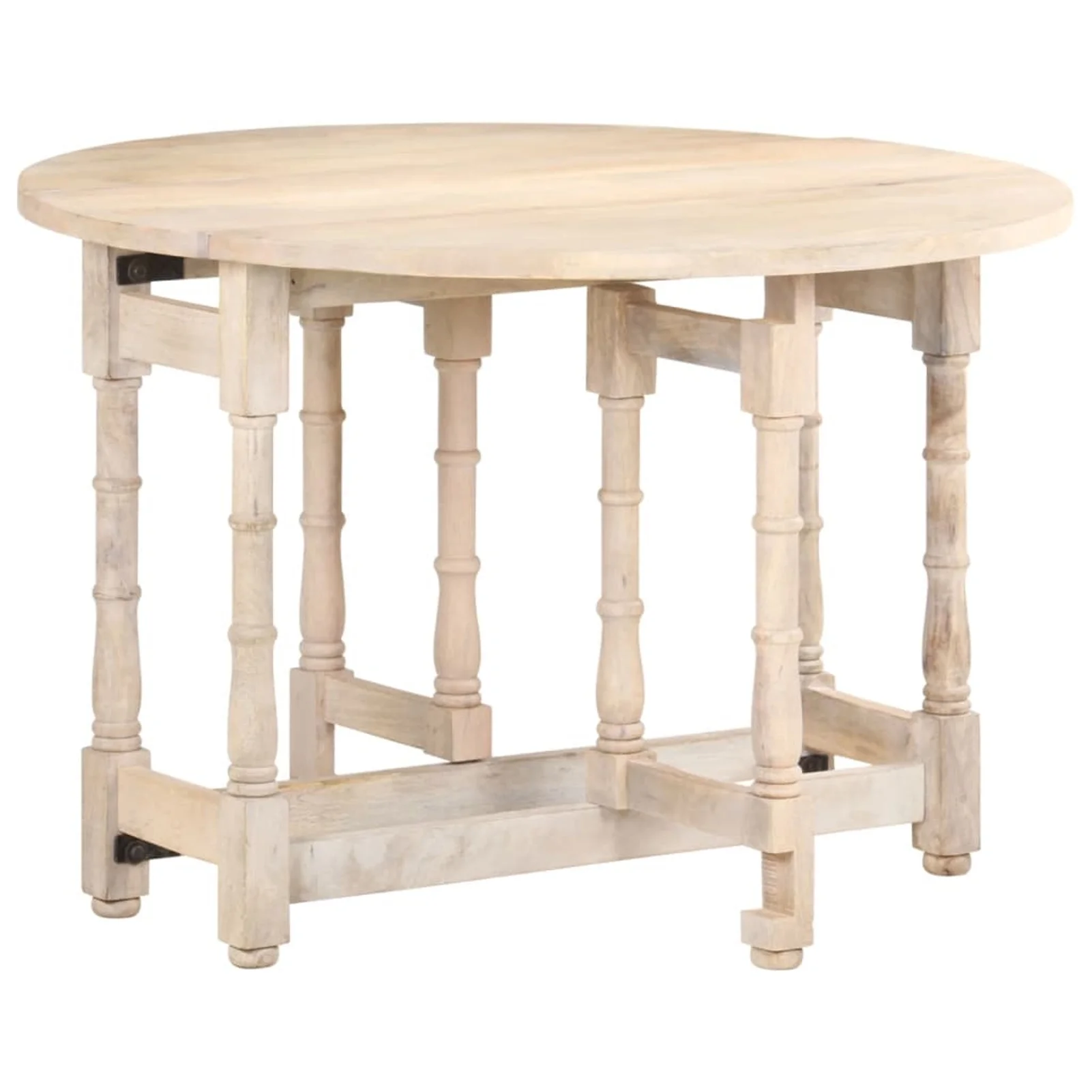 moobody Dining Table Round 43.3"x29.9" Solid Mango Wood - Curated Treasures Market