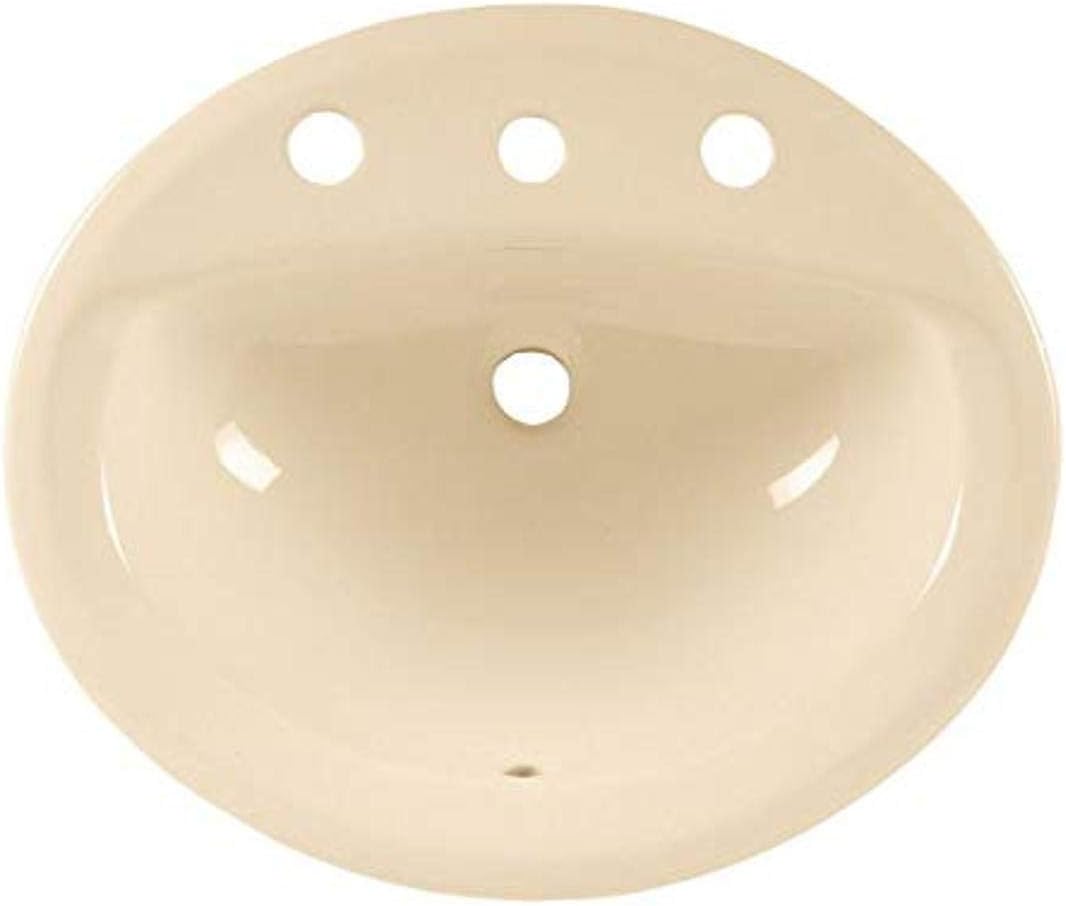 American Standard 0475020.020 Aqualyn Oval Drop-In Bathroom Sink with 3 Faucet Holes (8 Centers), White