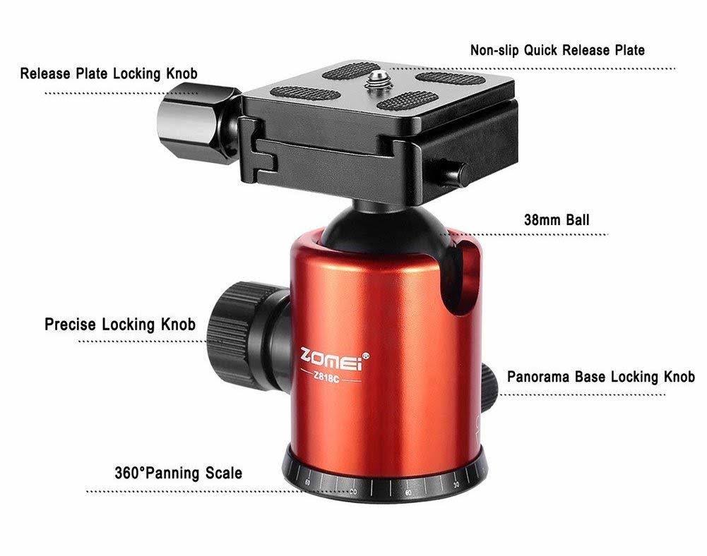 Zomei Light Weight Portable Carbon Fiber Travel Complete Tripod Come with Ball Head Carry Case for Digital/Camcorder/DSLR/SLR/Vi