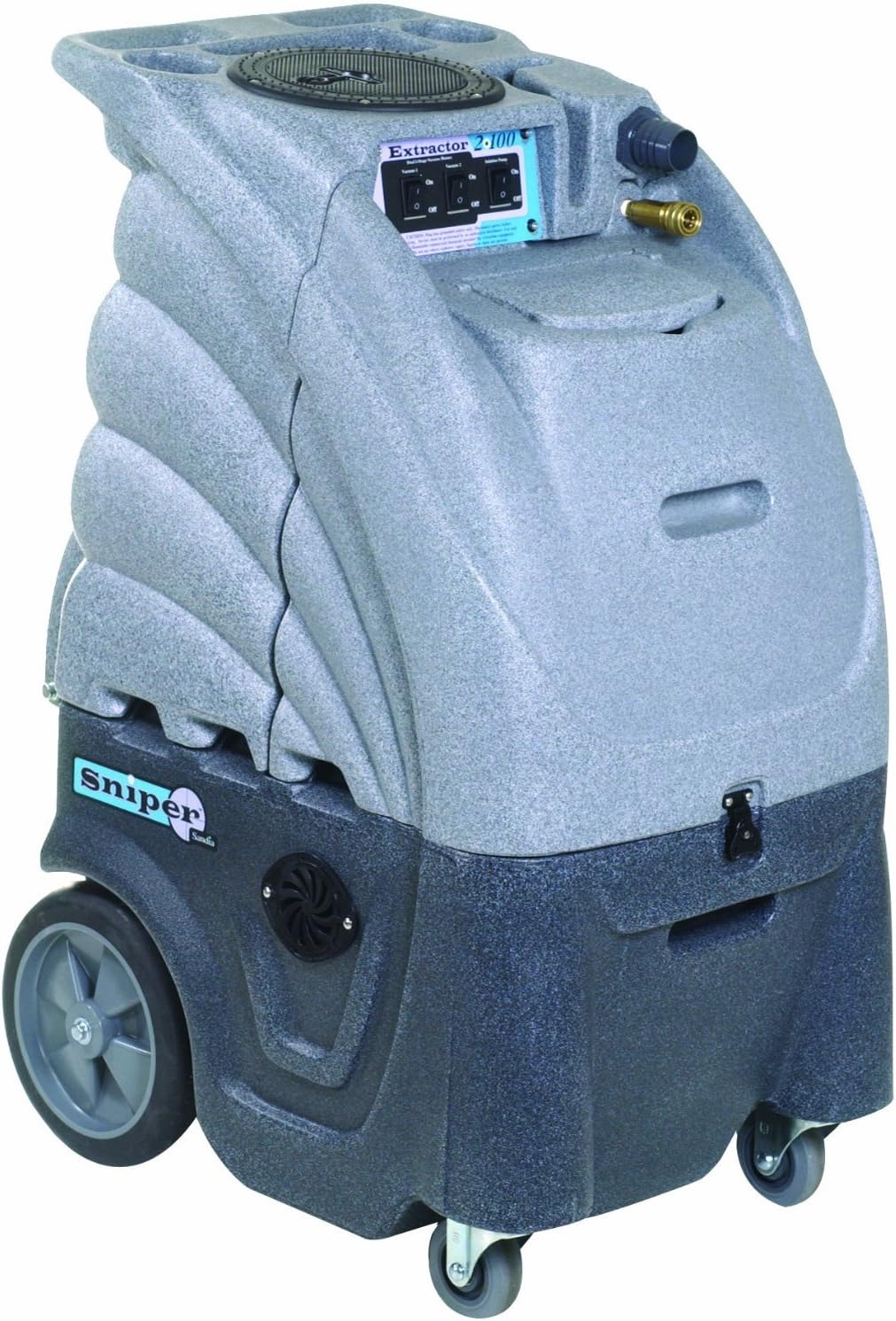 Sandia Extractor, Hot and Cold Water Carpet Cleaner, 80-2100-H Dual 2 Stage Vacuum Motor with a Commercial Sniper Industrial Product Bundle