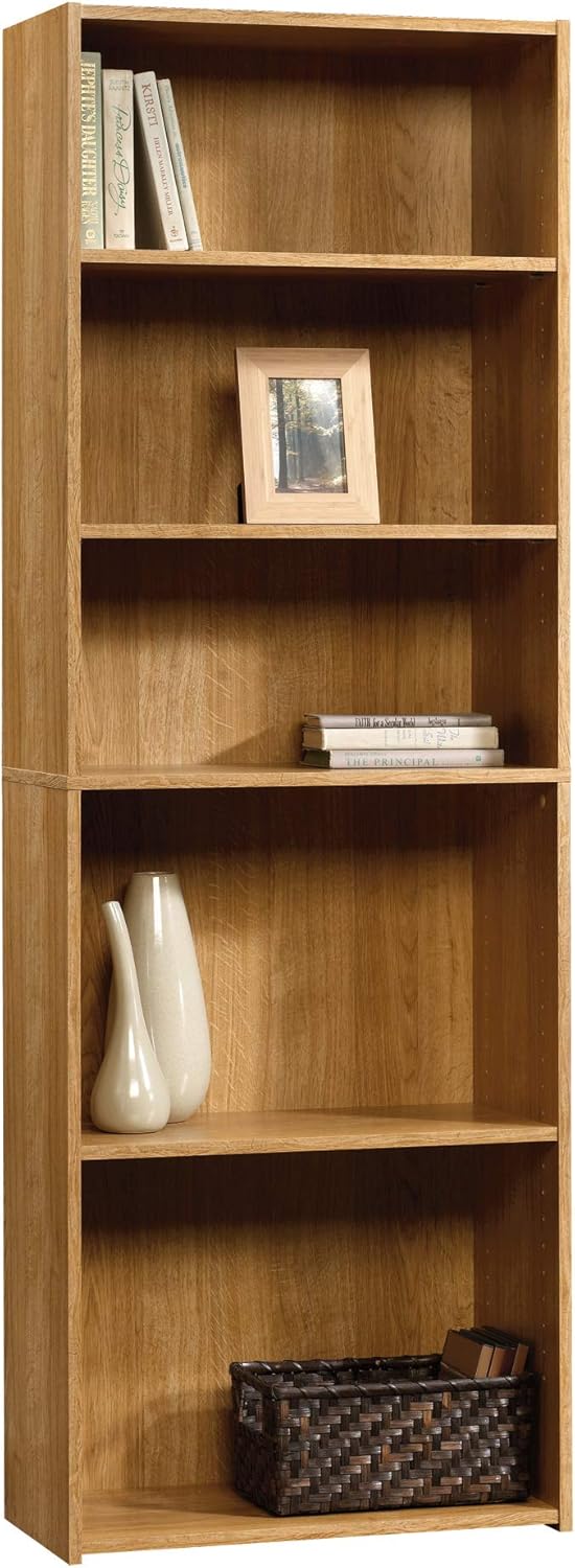 Sauder Storage Solutions Bundle - Pantry Cabinet + 5 Shelf Bookcase, Highland Oak Finish