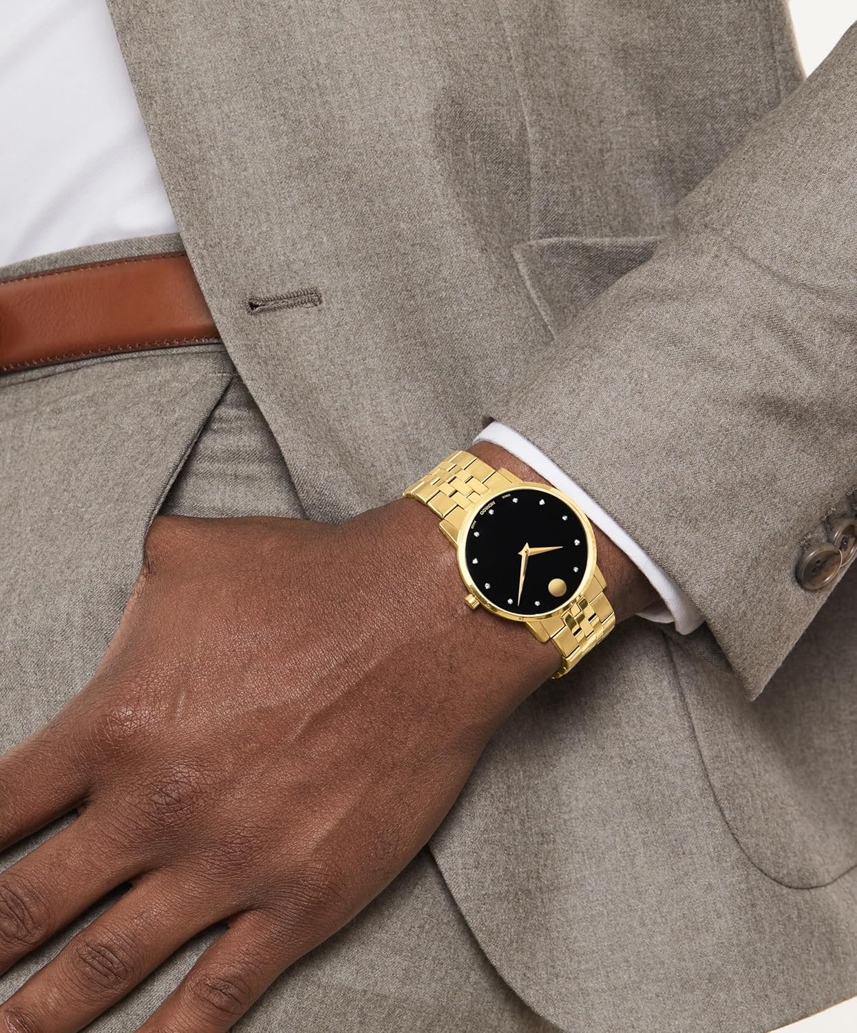 Movado Museum Classic Men's Watch - Swiss Quartz Movement, Stainless Steel Link Bracelet - 3 ATM Water Resistance - Classic, Luxury Fashion Timepiece for Him - 40mm
