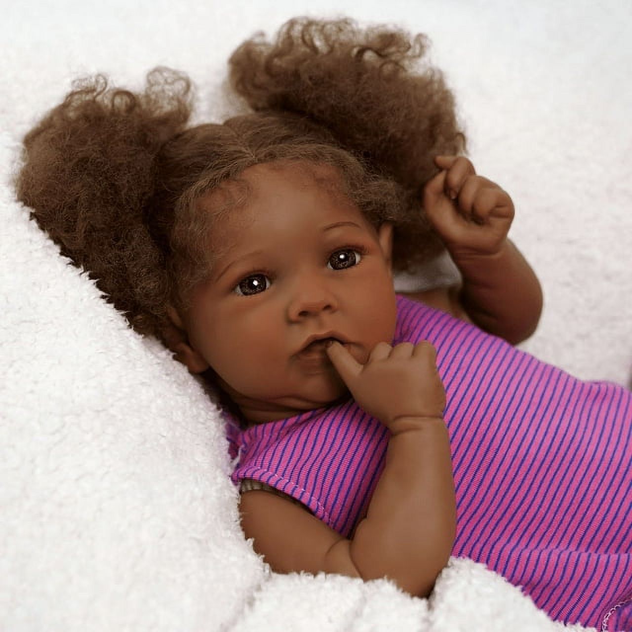 RSG 22 Inch Reborn Baby Dolls Black - Lifelike Soft Body Realistic-Newborn Baby Dolls that Look Real Caramel Skin Tone Orange Crushed Flowers Skirt Baby Dolls Gift for Kids Age 3+