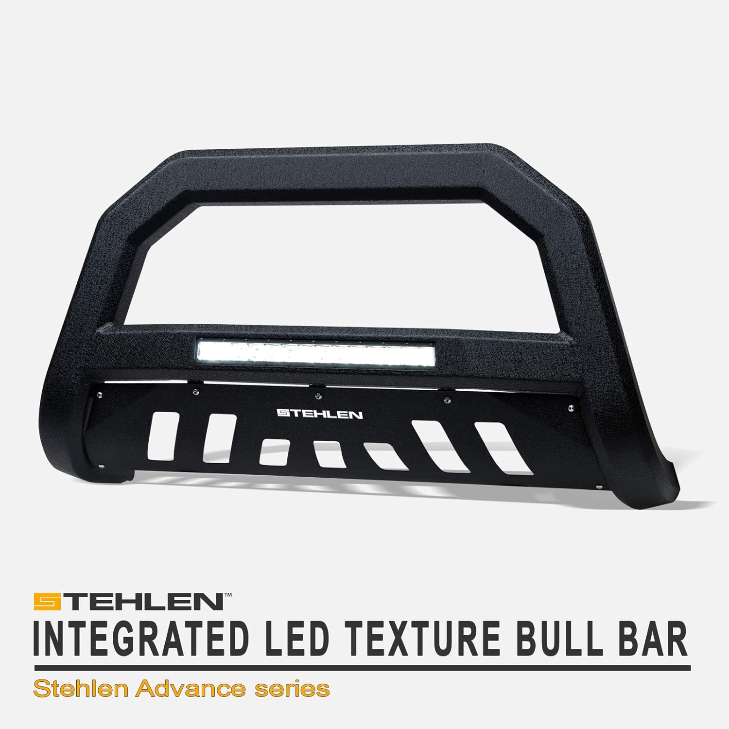 Stehlen 642167817697 Advance Series Aluminum LED Bull Bar - Textured Black For 2007-2018 Chevy Silverado GMC Sierra / 2007-2020 Suburban Avalanche Tahoe Yukon 1500/2007-2014 Cadillac Escalade