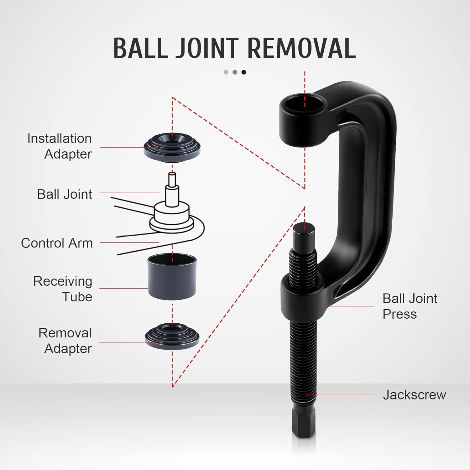 Orion Motor Tech Heavy Duty Ball Joint Press & U Joint Removal Tool Kit with 4x4 Adapters, for Most 2WD and 4WD Cars and Light Trucks Pack of 2