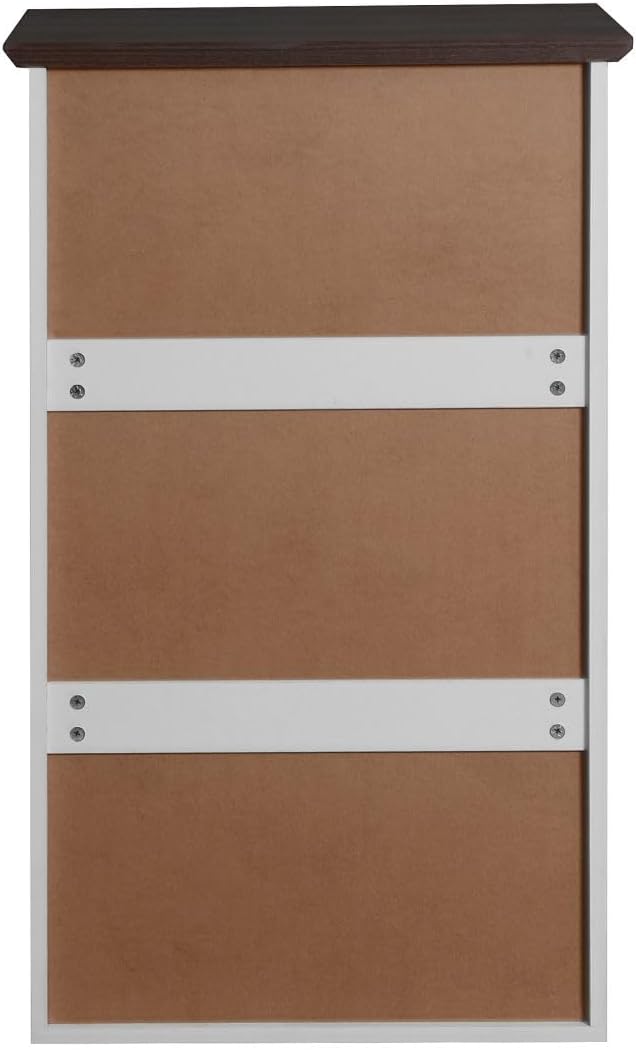 5 Drawer Dresser with Wood Color Top for Bedroom for Kids Bedroom, Living Room,Hallway, White