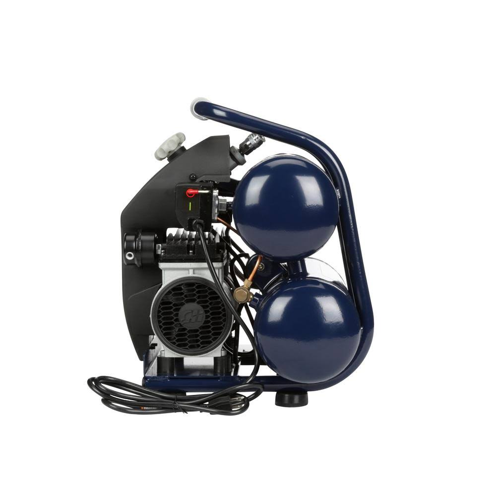 Campbell Hausfeld 1 HP 4.6 Gallon Quiet Series Twin Stack Air Compressor DC040500