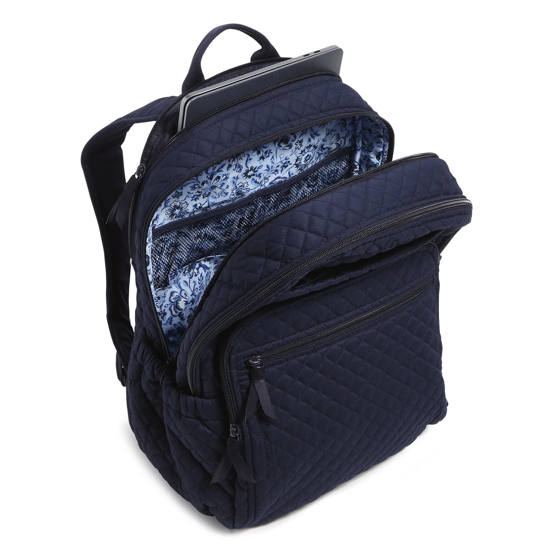 Vera Bradley Women's Cotton XL Campus Backpack Classic Navy