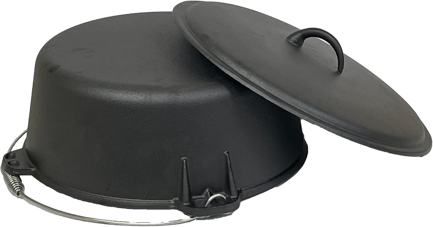 Cuisiland Pre-Seasoned 12 Quart 14 inch Cast Iron Dutch Oven Dome Lid