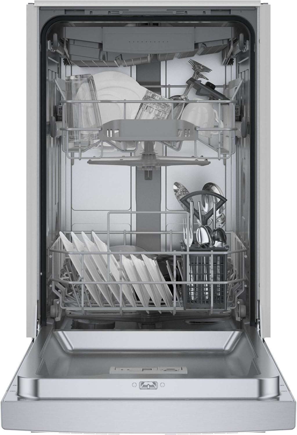 Bosch 300 Series ADA 18" Stainless Steel Recessed Handle Dishwasher - SPE53B55UC