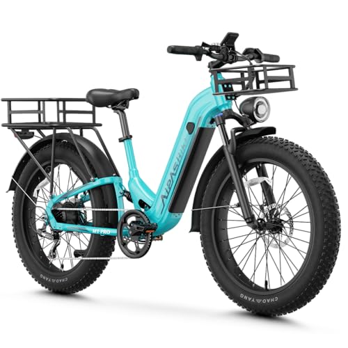 M1 Pro Electric Bike, 1800W Peak Motor Electric Bike for Adults, 48V 17.5Ah, 26'' x 4.0'' Fat Tire Electric Mountain Bike, Ebike with 85 Miles, 36MPH, 7 Speed 110Nm and Dual Suspension