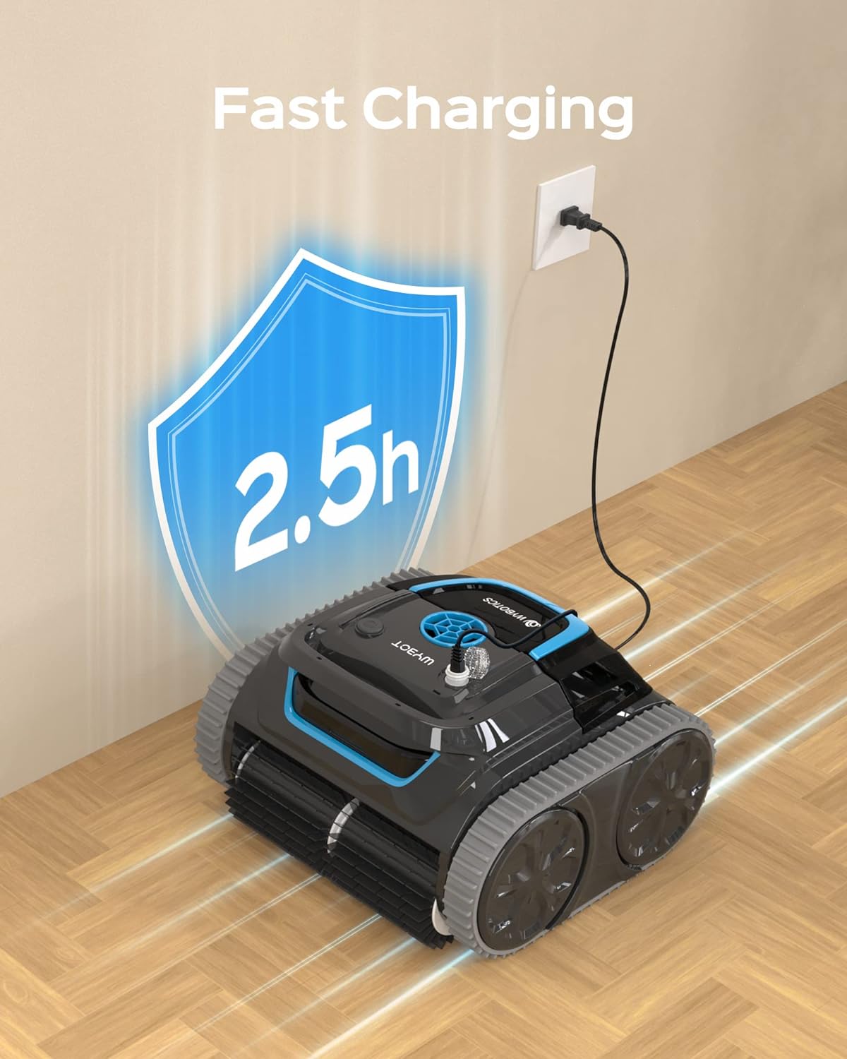 (2024 New) WYBOT S1 Premium Wall Climbing Cordless Pool Vacuum, Robotic Pool Cleaner Pool Robot with Smart Mapping, Powerful Suction, APP Mode, 180mins Runtime, Fast Charing Fit for Inground Pools