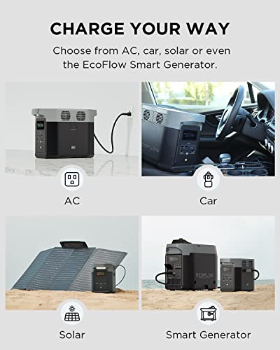 EF ECOFLOW Solar Generator DELTA2 with 220W Solar Panel, LFP(LiFePO4) Battery, Fast Charging, Portable Power Station for Home Backup Power, Camping & RVs