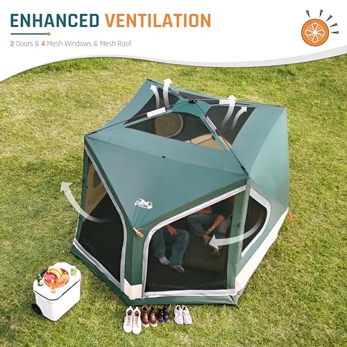 4/6/8 Person Instant Cabin Tent, Easy 60 Second Setup Family Tents for Camping, Pop up Camping Tent, Large Waterproof Tents for Outdoor Camping, Spacious Interior, Upgraded Ventilation