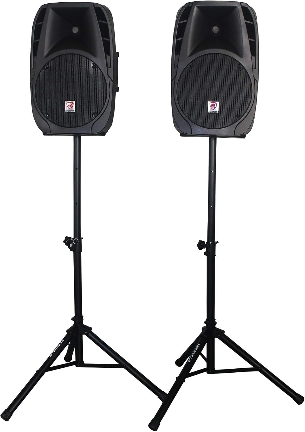 Rockville RPG2X12 Package PA System Mixer/Amp+12" Speakers+Stands+Mics+Bluetooth, 12'