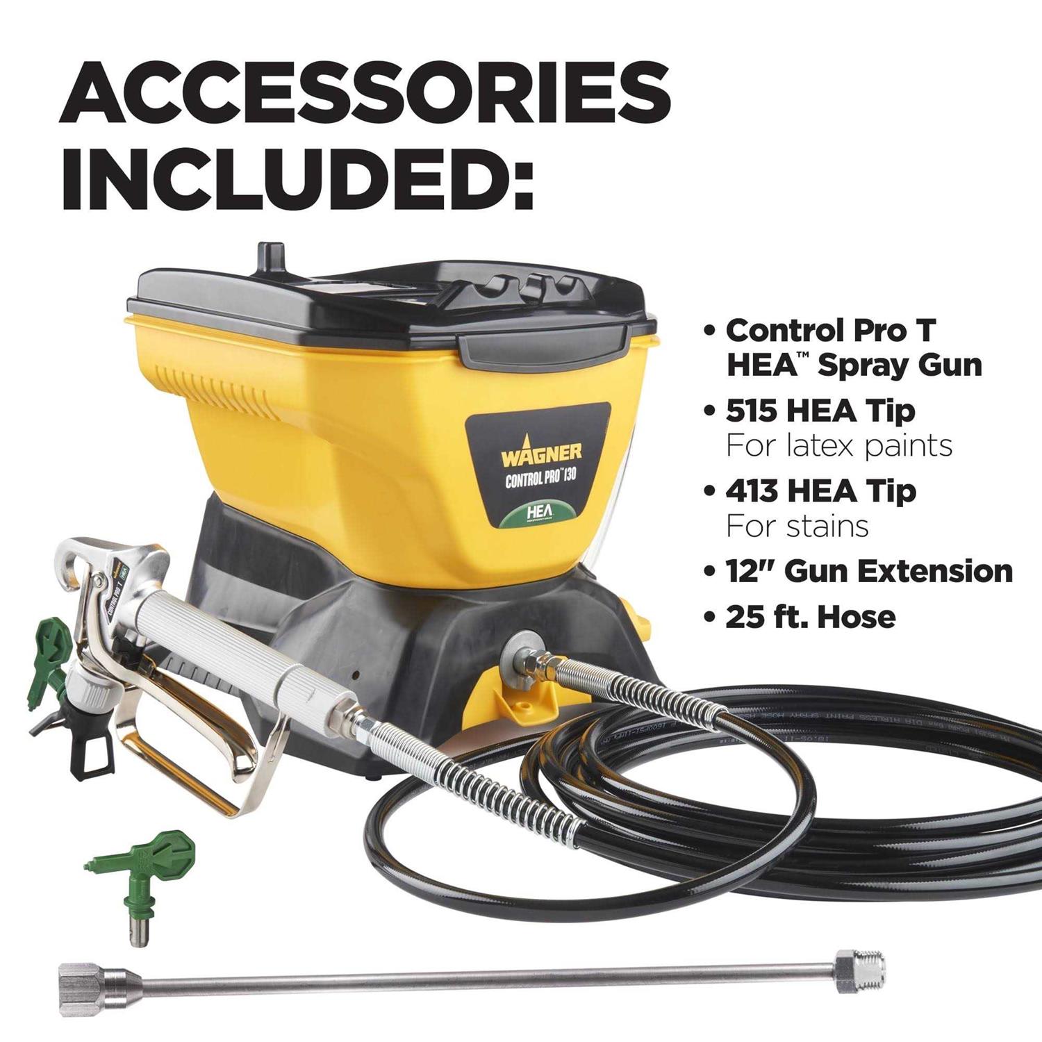 Wagner Spraytech 2422951 Control Pro 130 Paint Sprayer Kit High Efficiency Airless Sprayer with Low Overspray &amp; 12 Extension - Shop Hardware Tools Online Store