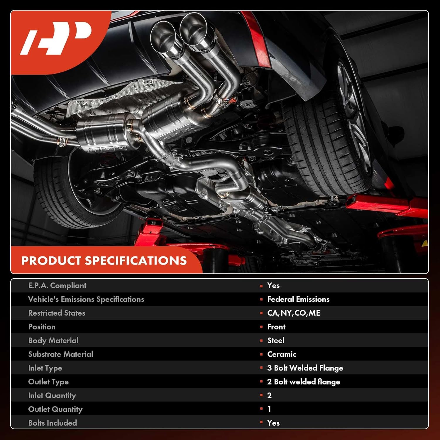 A-Premium Catalytic Converter Kit Direct-Fit Compatible with Chevy, GMC & Cadillac Models - Avalanche, Silverado, Suburban, Tahoe, Sierra, Yukon, Escalade - 1999-2006 - 4.3L 4.8L 5.3L - EPA Compliant