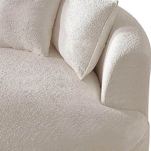 128.74" Modern Sectional curved Sofa Couch for Living Room,Mid-Century Modern Comfy Couch Upholstered 5-Seat Sofa Couch Eco-leather Couch Set for Apartment Office (Orange, Leather-Right-Facing)