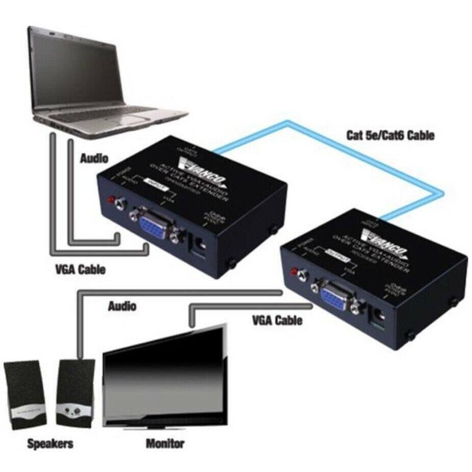 Vanco 280544 VGA Over Cat5e Extender with Audio
