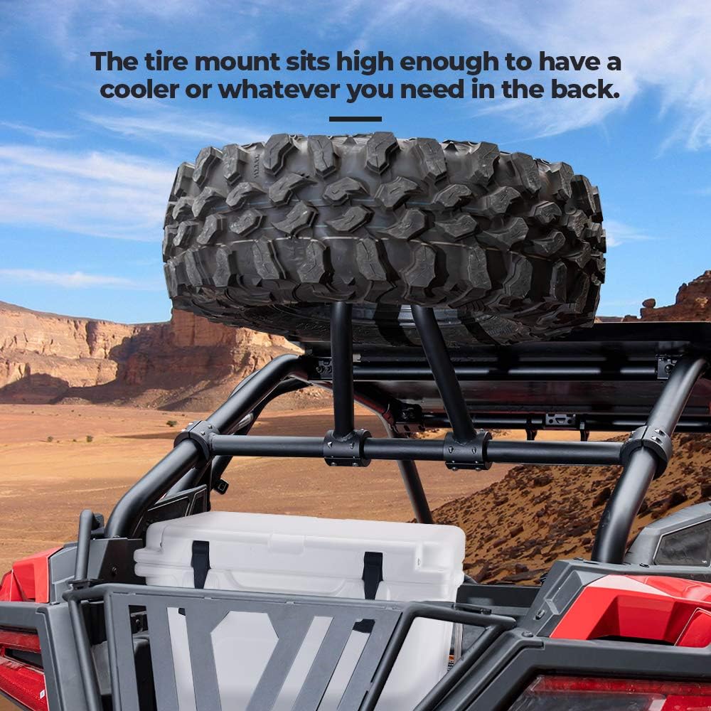 kemimoto RZR PRO XP Spare Tire Carrier, Heavy Duty Spare Tire Mount Holder Rack Compatible with 2020 2021 2022 Polaris RZR PRO XP / 4