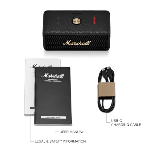 Marshall Emberton III Portable Bluetooth Speaker - Black & Brass