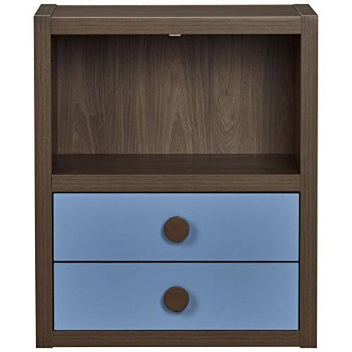 Little Seeds Sierra Ridge Terra Modular Bookcase with Drawers (Blue/Walnut)