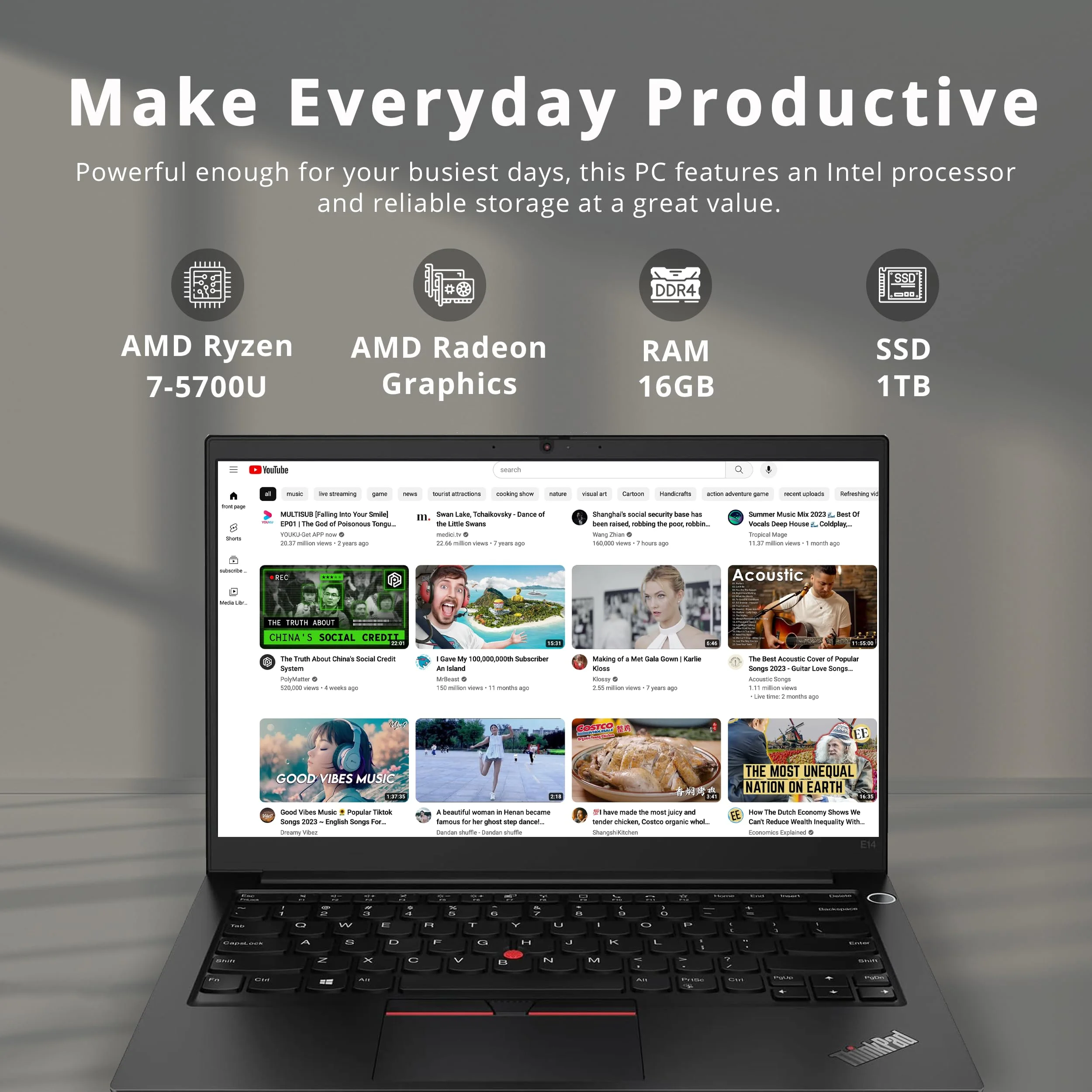 LENOVO ThinkPad E14 G3 14" FHD Business Laptop, AMD Ryzen 7 5700U, 16GB RAM, 1TB PCIe SSD, AMD Radeon Graphics, HD Camera, WiFi, HDMI, RJ-45, Win 10 Pro, Black, 32GB Hotface USB Card