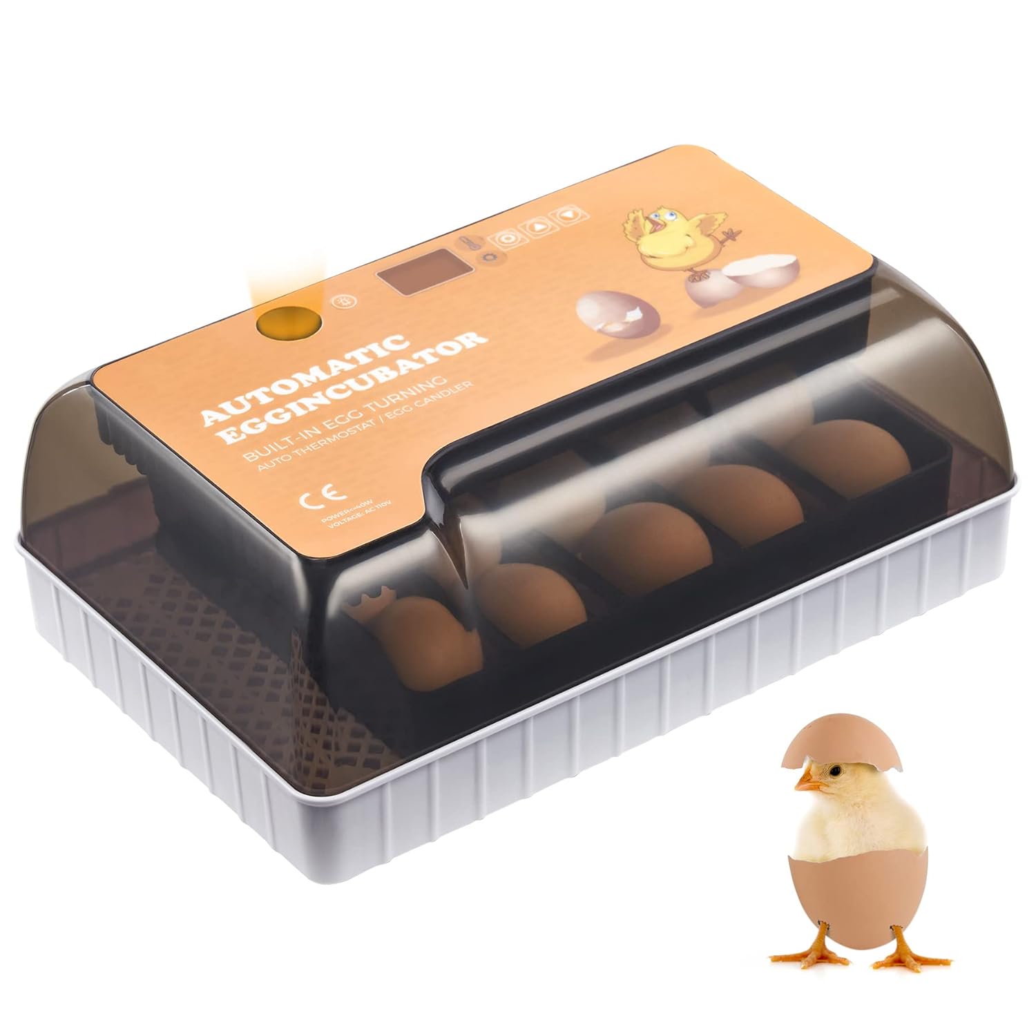 CREWORKS Digital Egg Incubator, 9-35 Eggs Hatching Incubator with Fully Automatic Egg Turning and Temperature Control, Auto Poultry Hatcher with LED Candler for Chicken, Duck, Quail, Goose, Birds Pack of 2