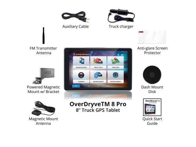 Rand McNally OverDryve 8 Pro GPS Tablet with Built-In Dashcam - 8-Inch