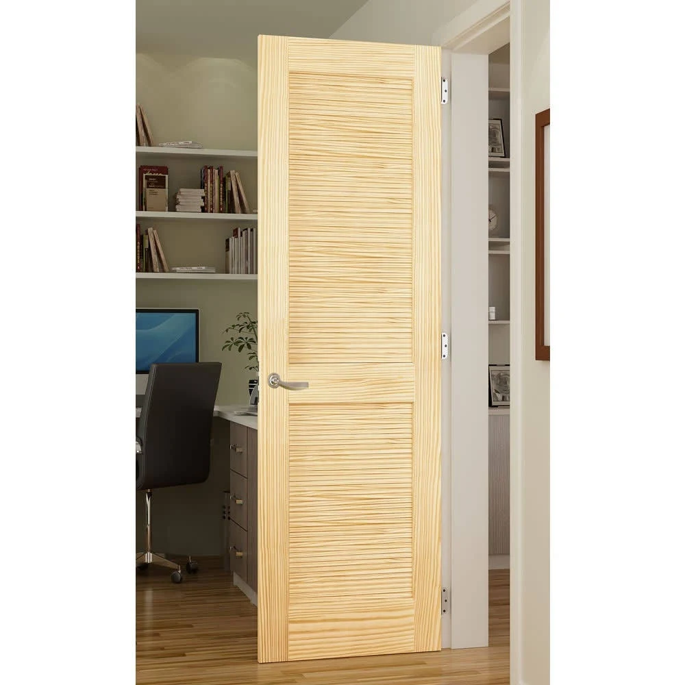 Frameport Louvered Solid Manufactured Wood Standard DOOR, Primed