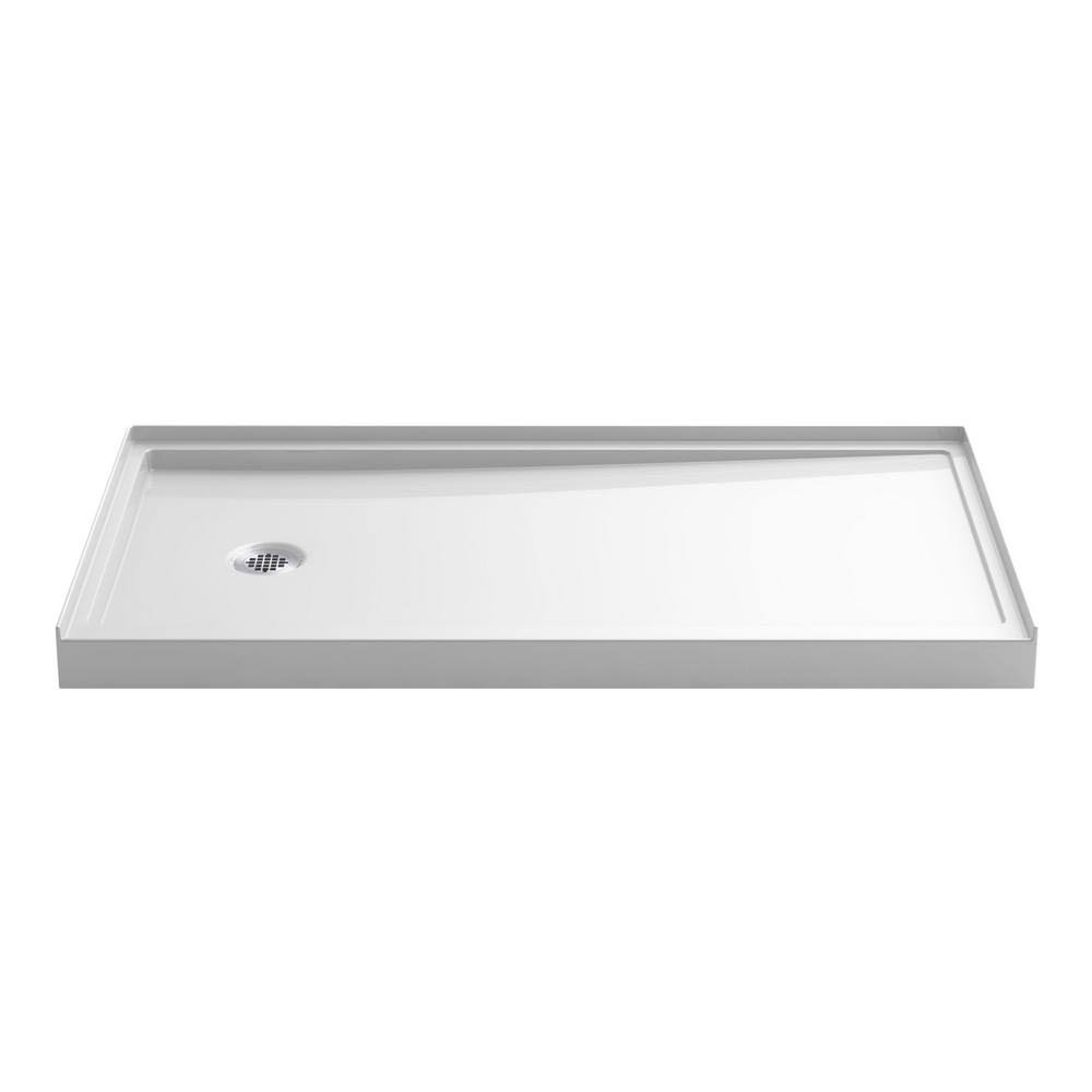 Kohler Rely 60 in. x 32 in. Single-Threshold Shower Base with Left-Hand Drain in White R8459-0