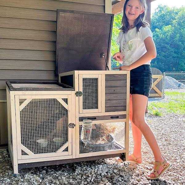 Aivituvin Large Indoor Rabbit Hutch with Pull out Tray - Pet Supplies online store