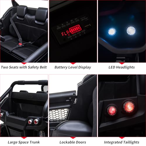 2 Seater Kids Ride On Truck 24V Ride On Toy Licensed Mercedes Benz Battery Powered Electric Vehicle for Toddles With Remote Control, Battery Display, Trunk, Spring Suspension, LED Lights, Music, White